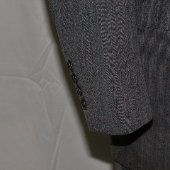 Brooks Brothers Made to Measure Gray Herringbone Two Button Suit 40R - Picture 9 of 15